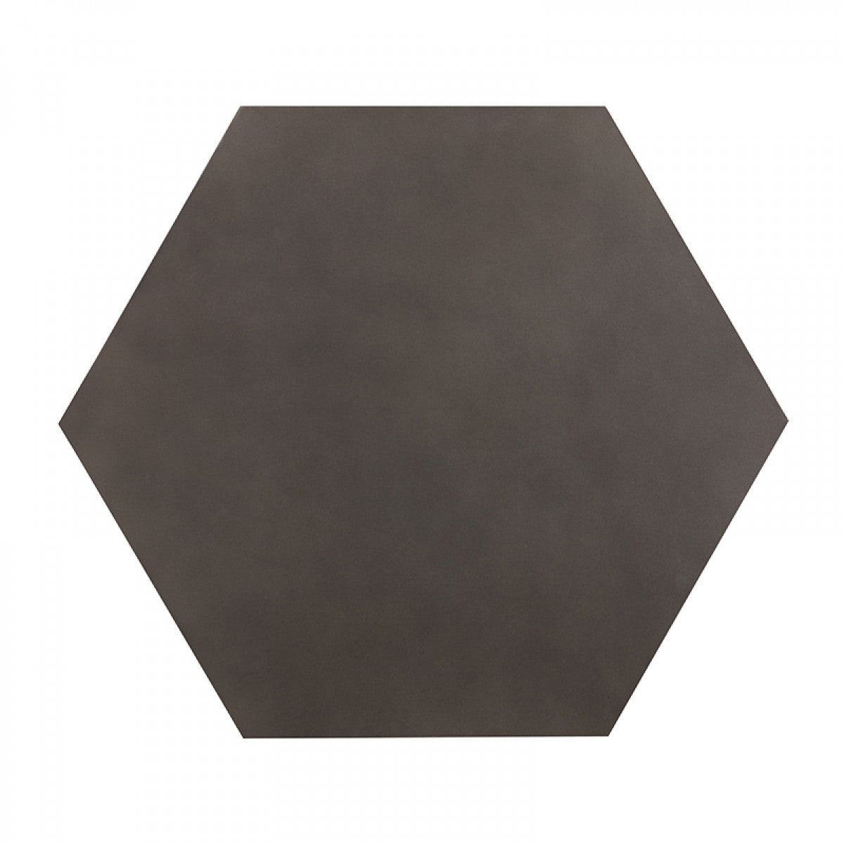 Benjara Hexagonal Concrete End Table with Metal Base, Gray And Black