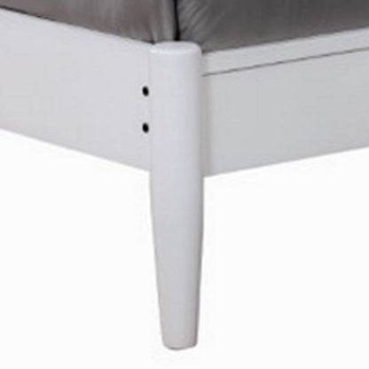 Benjara Wooden California King Size Bed with Panel Headboard, White