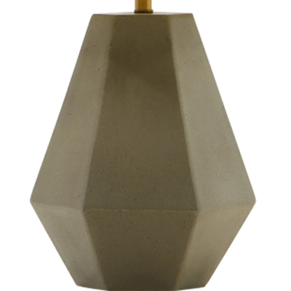 Benjara Concrete Base Modern Table Lamp with Empire Shade, White And Gray