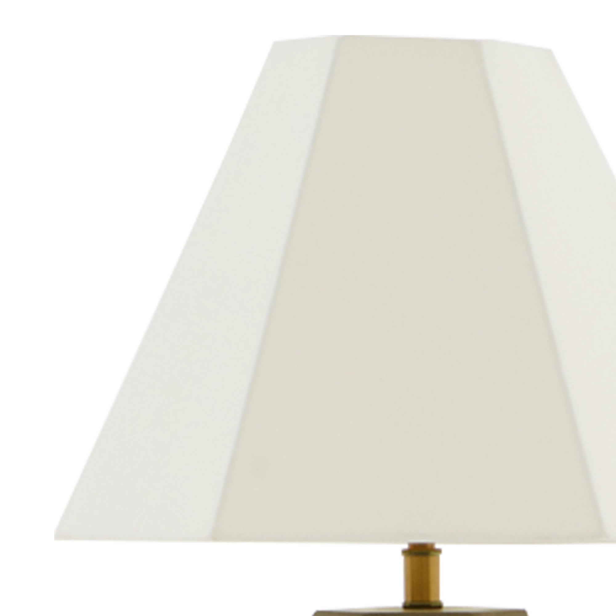 Benjara Concrete Base Modern Table Lamp with Empire Shade, White And Gray