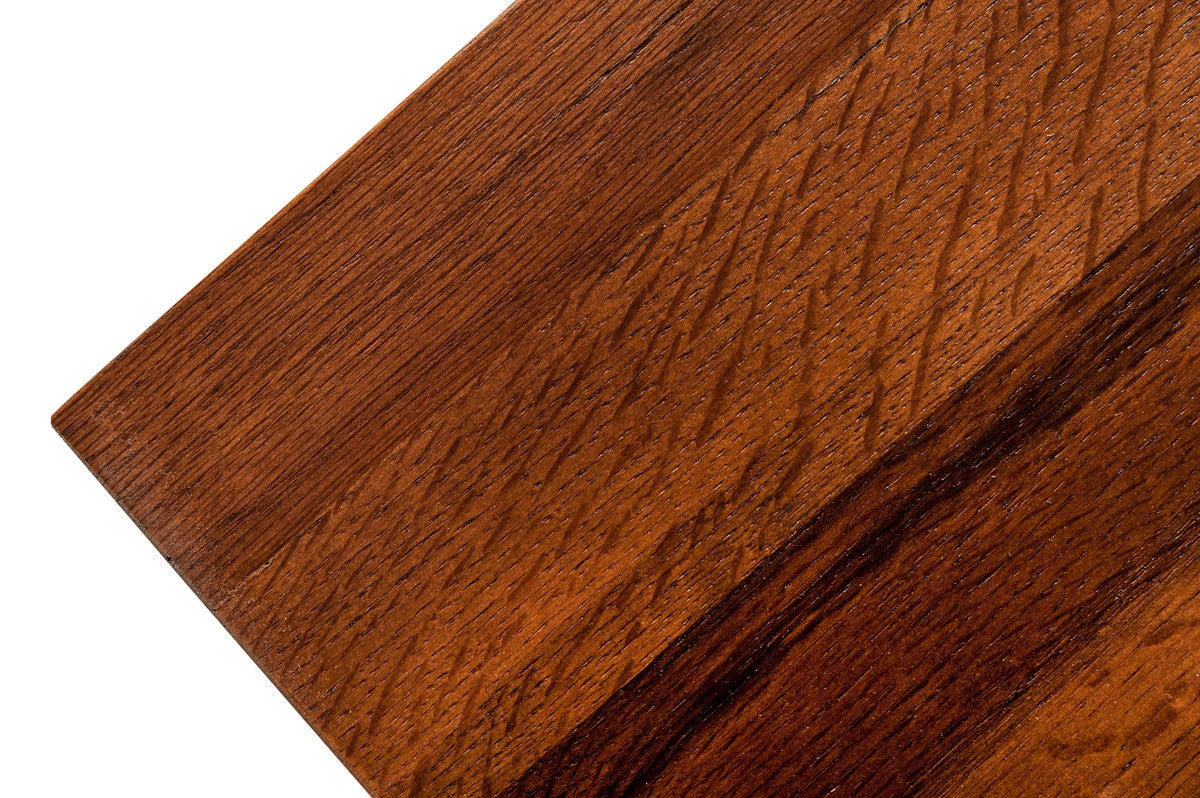 Benjara C Shaped End Table with Rectangular Wood Top, Brown And Black