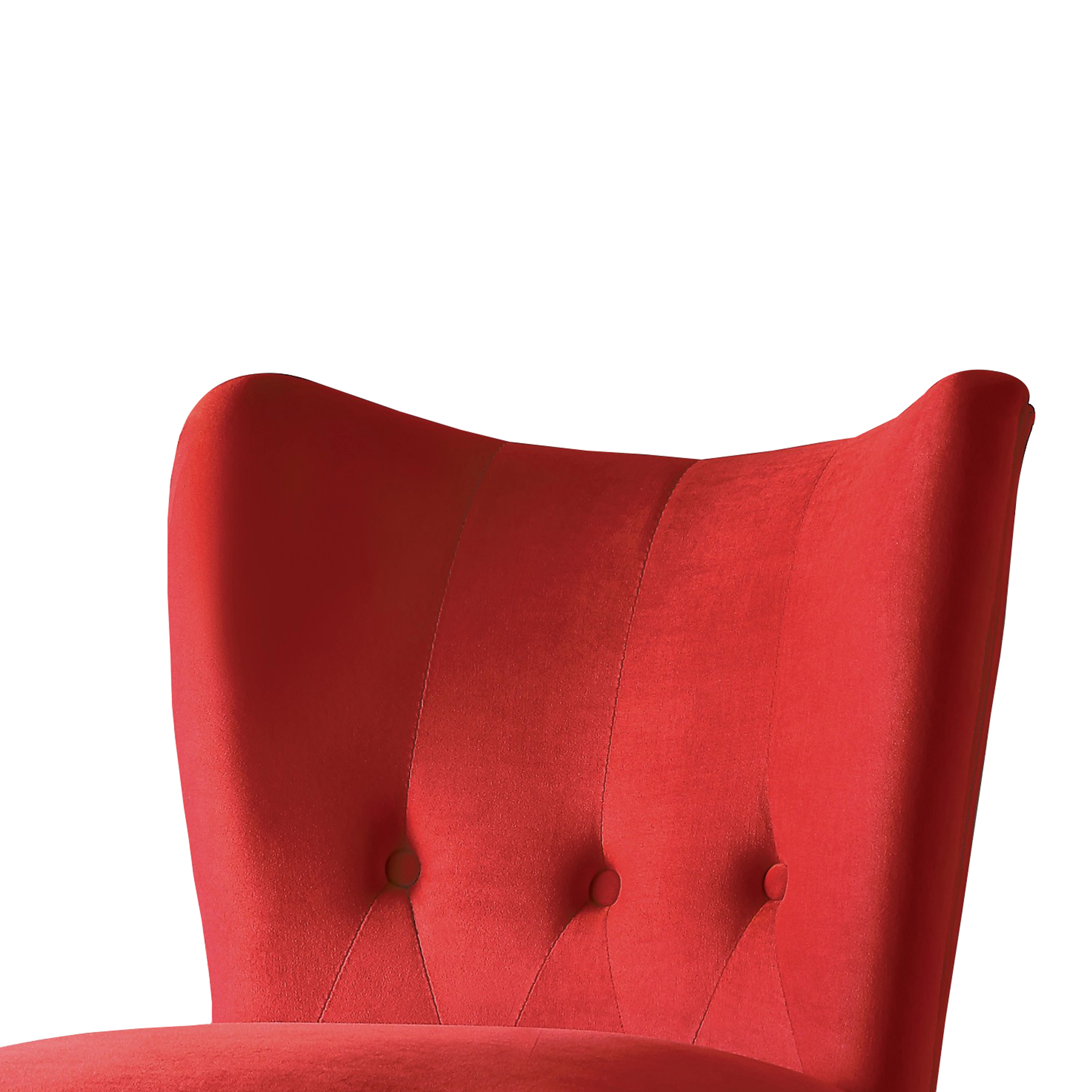 Benjara Upholstered Armless Accent Chair with Flared Back And Button Tufting, Red
