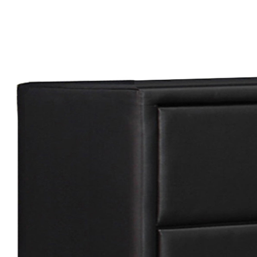 Benjara 5 Drawer Leatherette Wooden Frame Chest with Tapered legs, Black