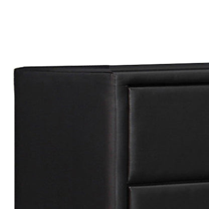 Benjara 5 Drawer Leatherette Wooden Frame Chest with Tapered legs, Black