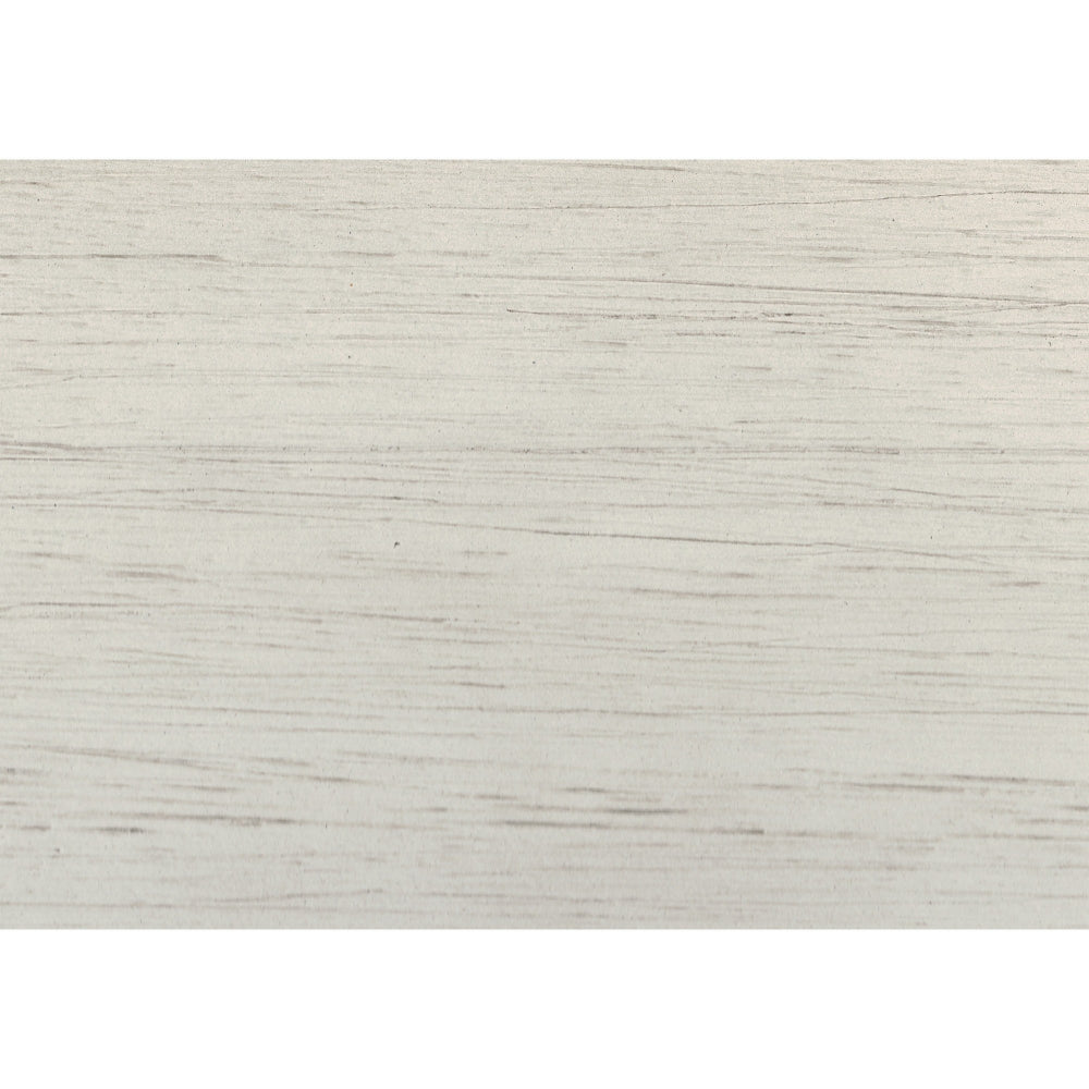 Benjara Fabric Upholstered Padded Bench with Tapered Feet, Antique White And Gray