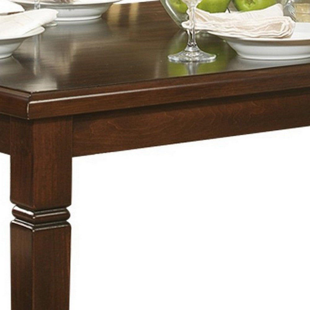 Benjara Rectangular Shape Wooden Dining Table with Tapered Legs, Oak Brown