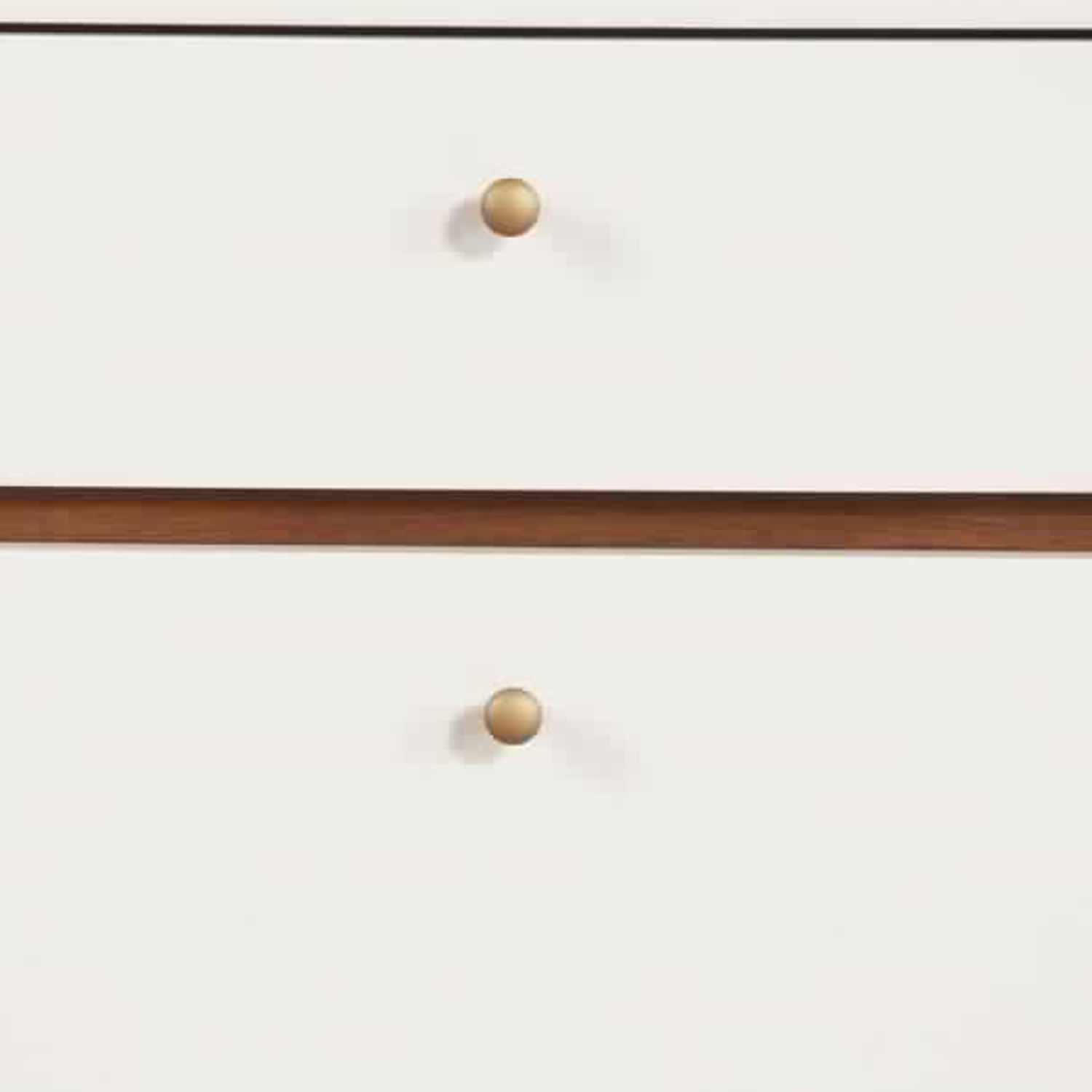 Benjara 2 Drawer Wooden Nightstand with Angled Legs, White And Brown