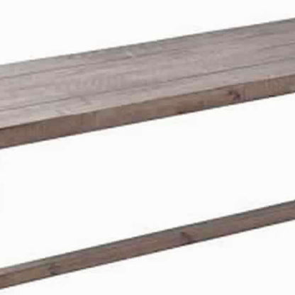 Benjara Farmhouse Wooden Dining Bench with Grain Details And Plank Top, Brown