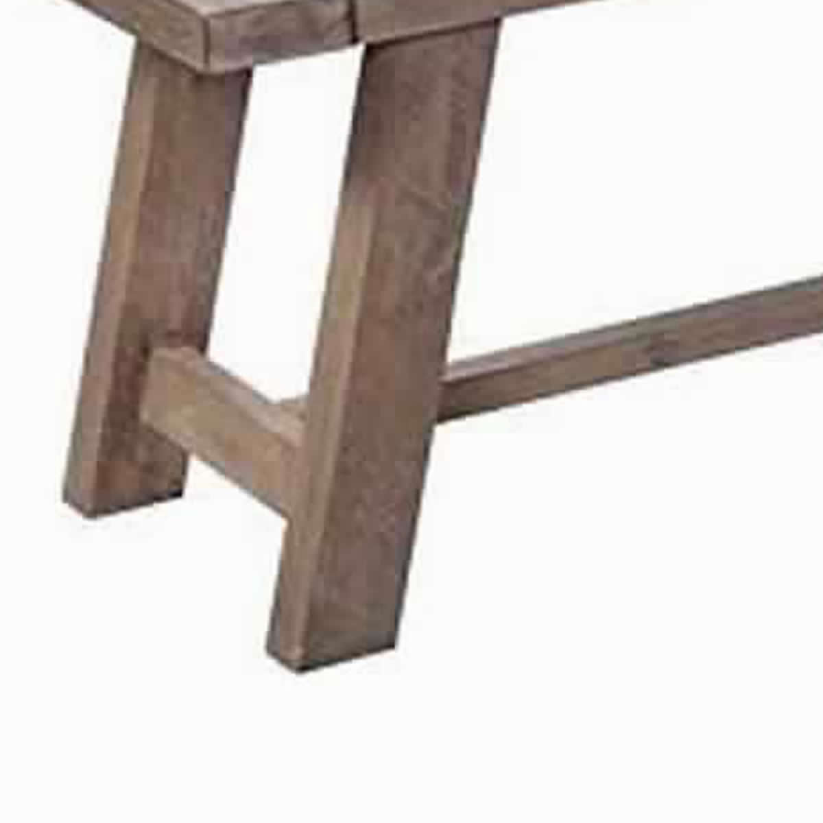 Benjara Farmhouse Wooden Dining Bench with Grain Details And Plank Top, Brown