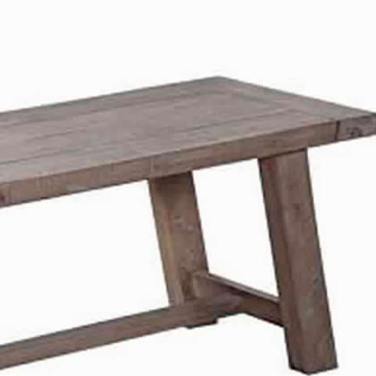 Benjara Farmhouse Wooden Dining Bench with Grain Details And Plank Top, Brown