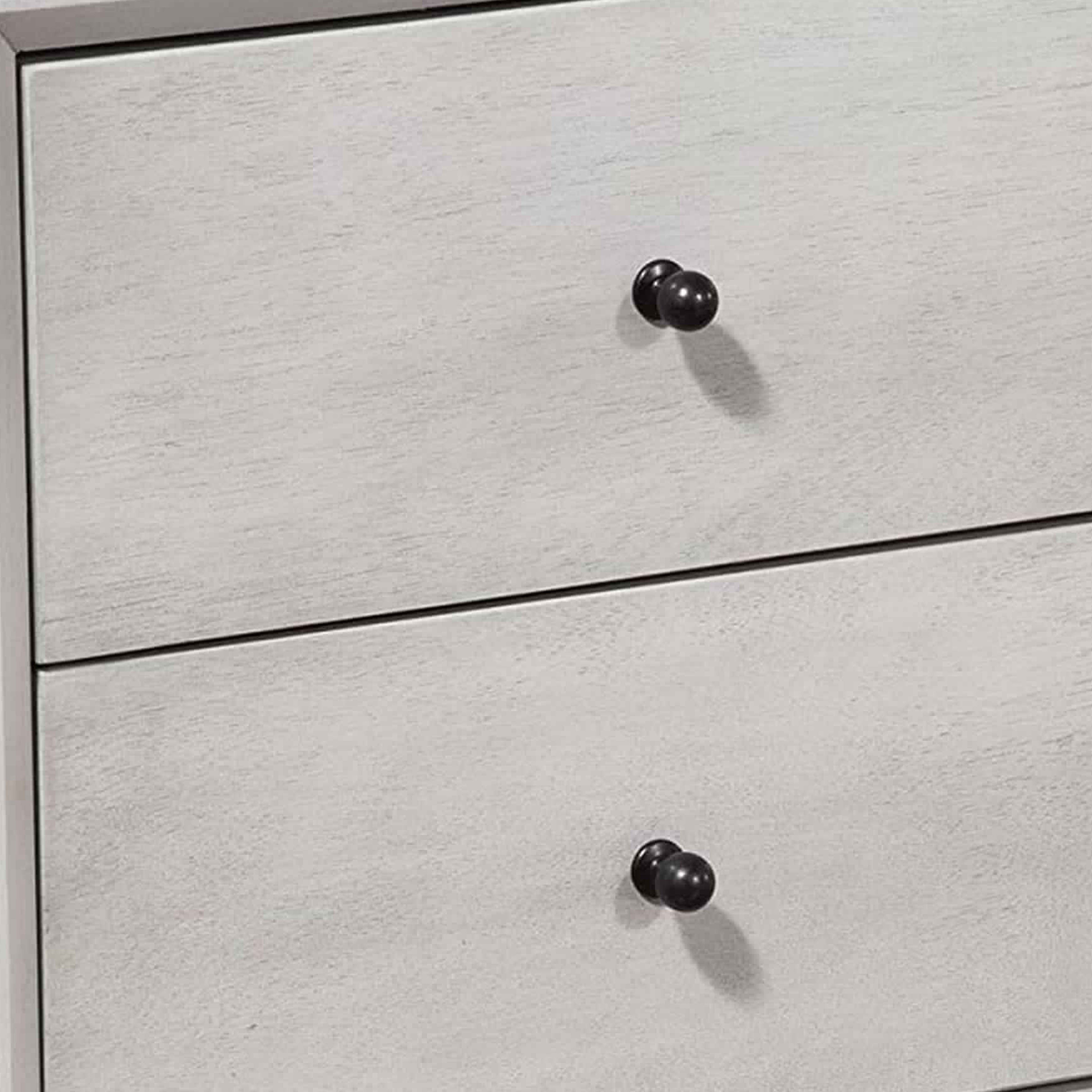 Benjara Mid Century Modern Wooden Nightstand with 2 Drawers And Slanted Legs, Gray