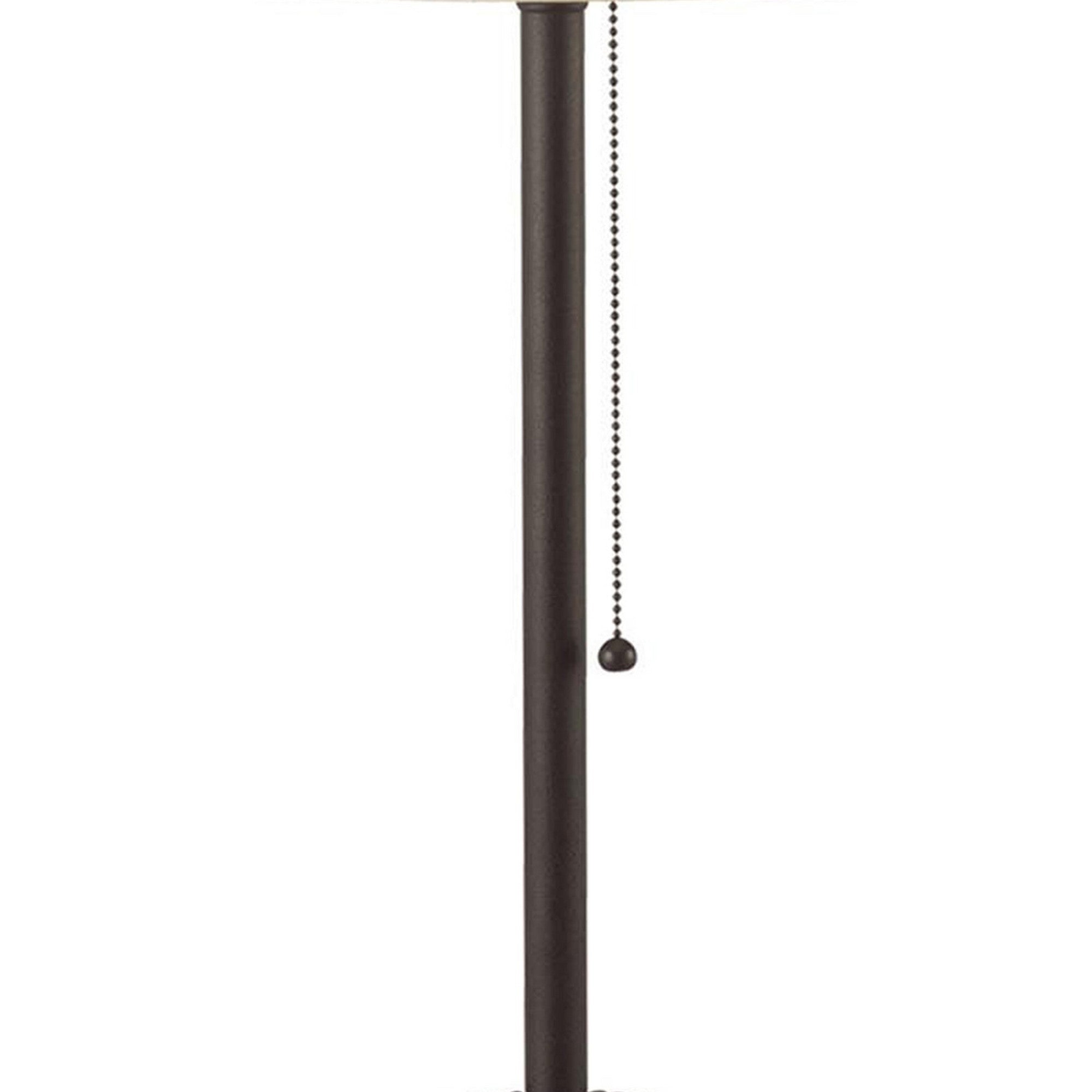 Benjara Paper Shade Metal Table Lamp with Pull Chain Switch,Set of 4,White And Black