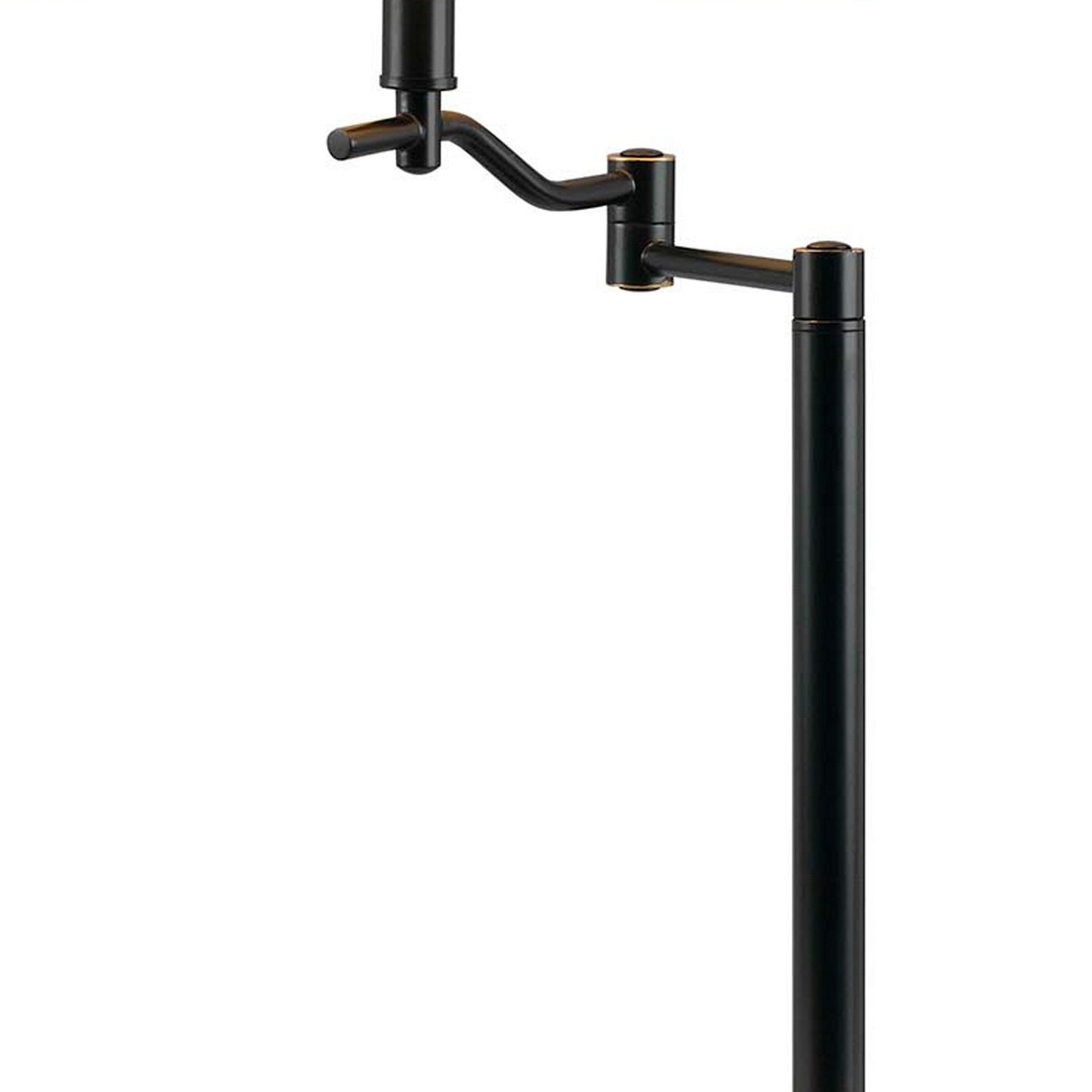 Benjara 3 Way Metal Body Table Lamp with Swing Arm And Conical Fabric Shade, Black