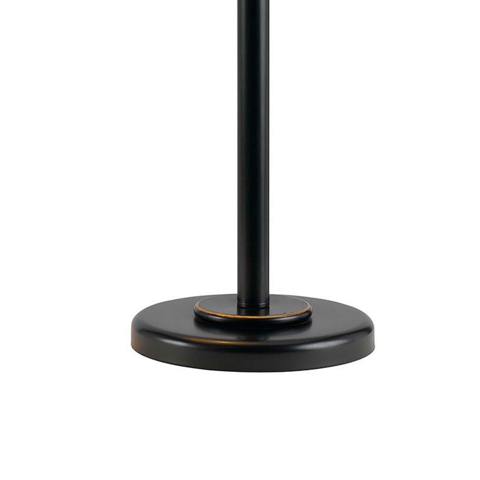 Benjara 3 Way Metal Body Table Lamp with Swing Arm And Conical Fabric Shade, Black