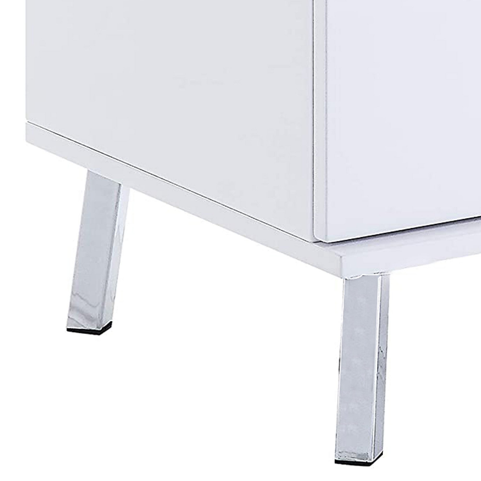 Benjara Transitional Wooden Dual Tone End Table with 2 Drawers, White And Brown