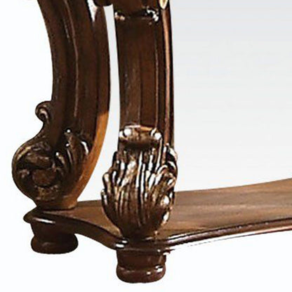 Benjara Royal Designed Wooden Side Table with Intricately Carved Body, Brown