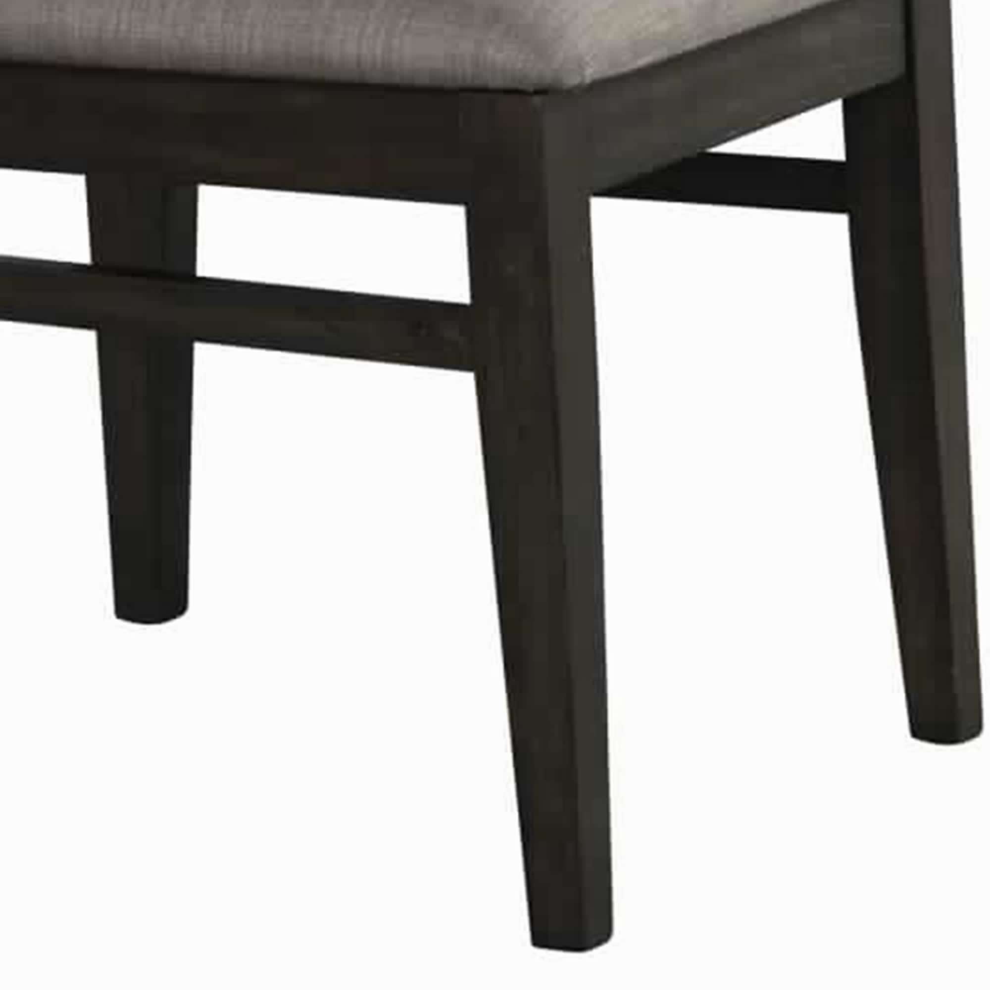 Benjara Fabric Upholstered Side Chair with Tapered Legs, Set of 2, Gray And Brown
