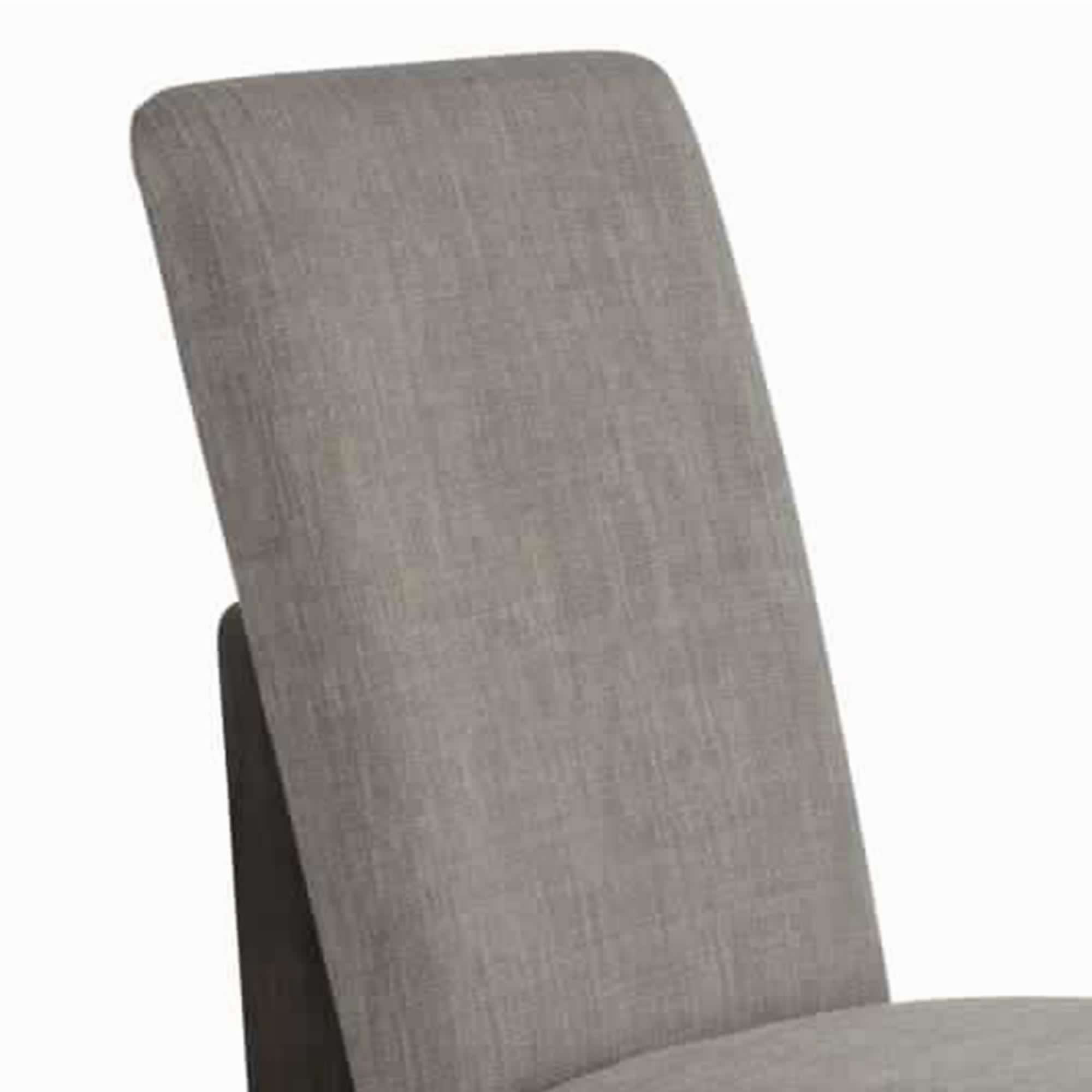 Benjara Fabric Upholstered Side Chair with Tapered Legs, Set of 2, Gray And Brown