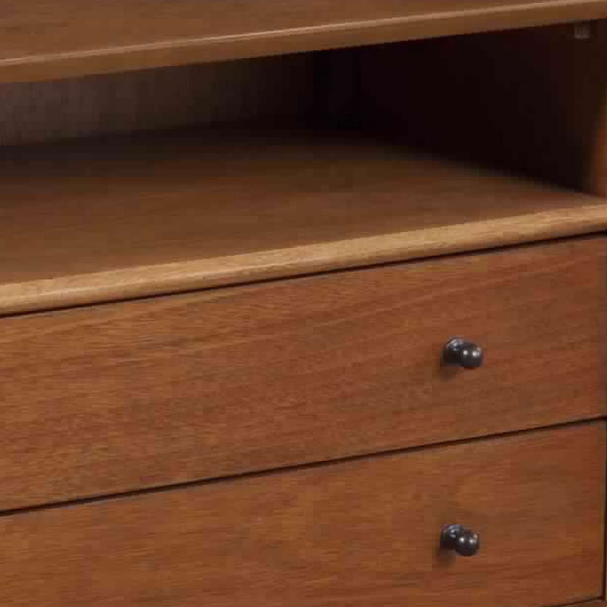 Benjara 2 Drawer Wooden Nightstand with Open Compartment And Splayed Legs, Brown