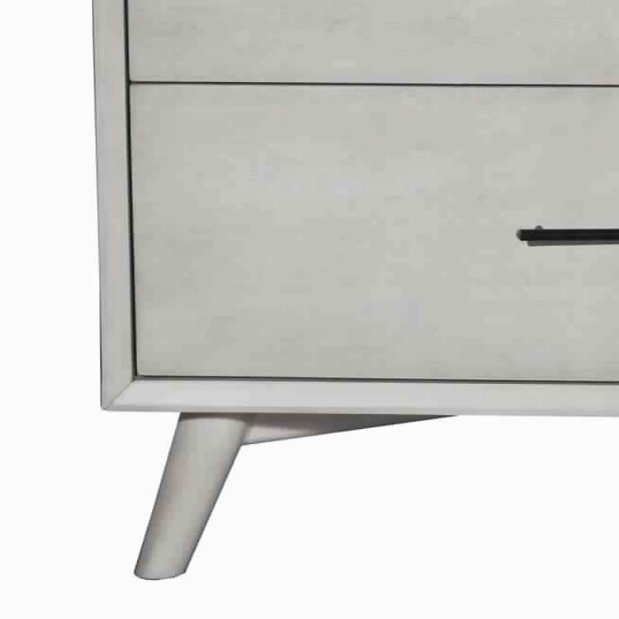 Benjara 3 Drawer Mid Century Modern Wooden Chest with Splayed Legs, Small, Gray