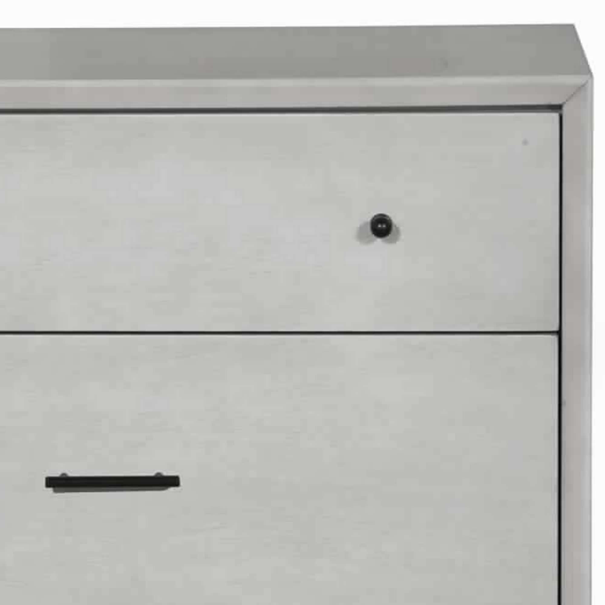 Benjara 3 Drawer Mid Century Modern Wooden Chest with Splayed Legs, Small, Gray