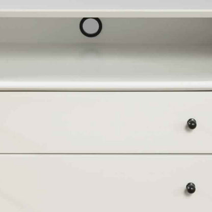 Benjara 2 Drawer Wooden Nightstand with Open Compartment And Splayed Legs, White