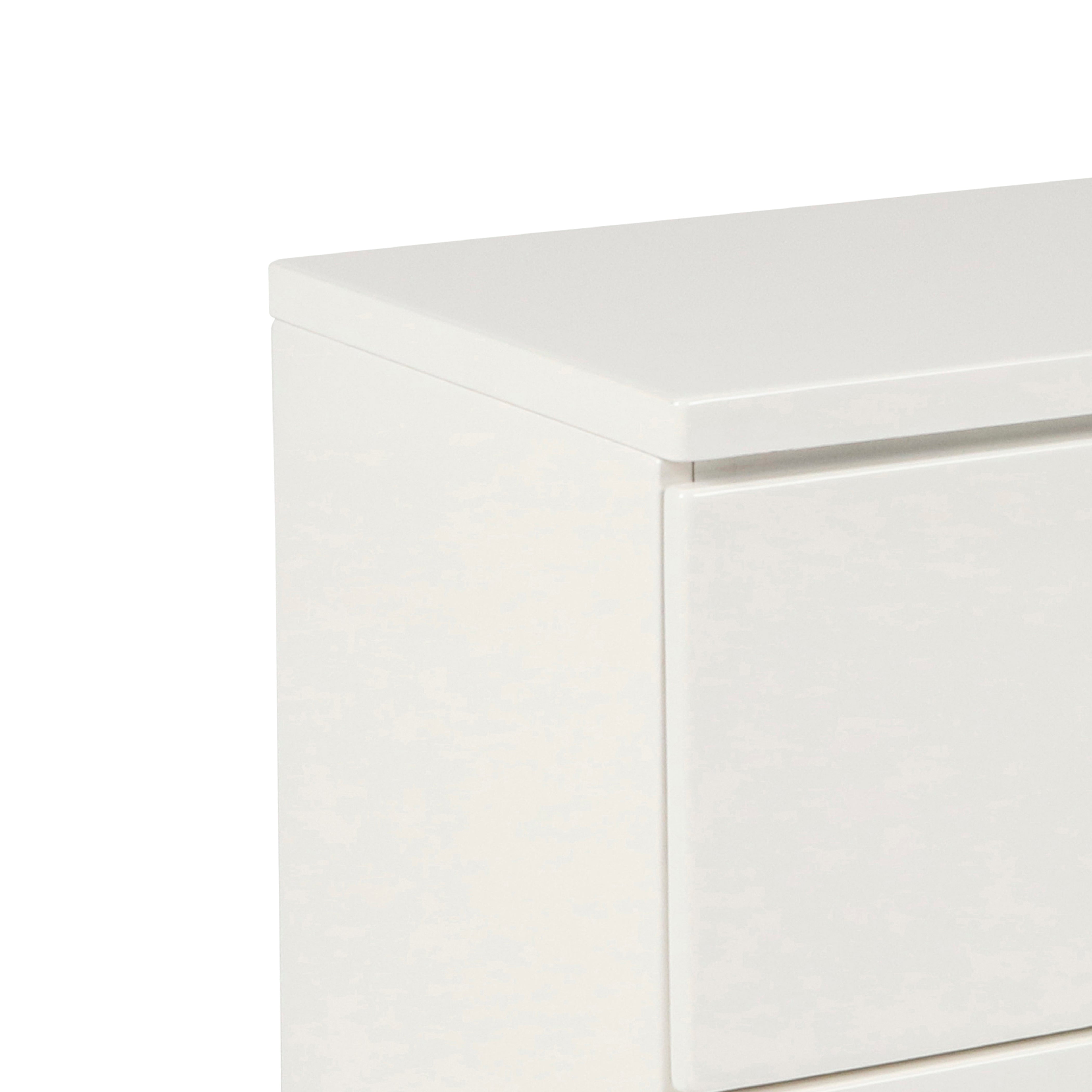 Benjara 2 Drawer Wooden Nightstand with Metal Base And Bar Handles, White