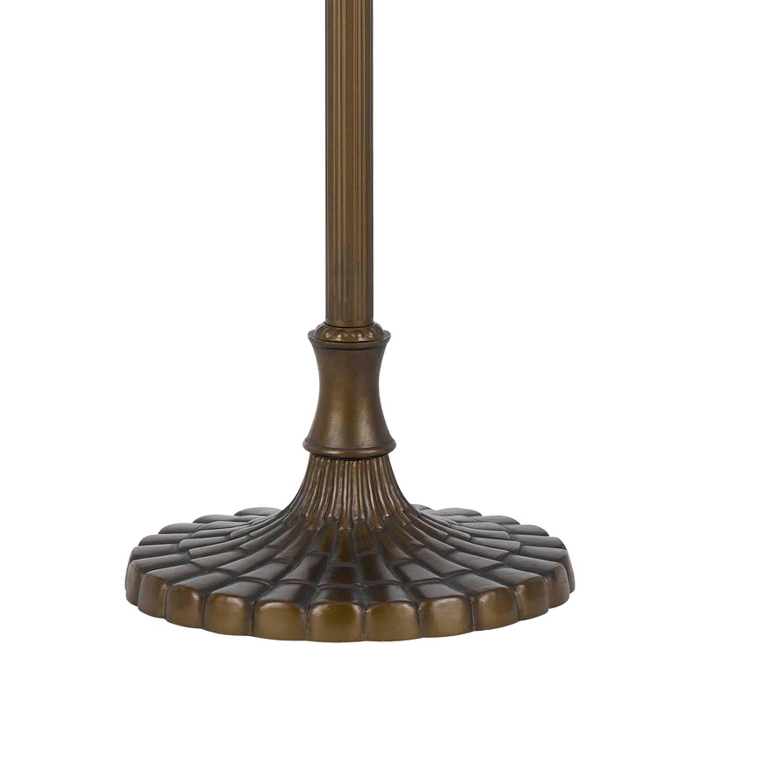 Benjara 2 Bulb Tiffany Floor Lamp With Dragonfly Design Shade, Multicolor