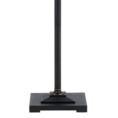 Benjara Metal Body Floor Lamp With Fabric Tapered Bell Shade, Black And Beige