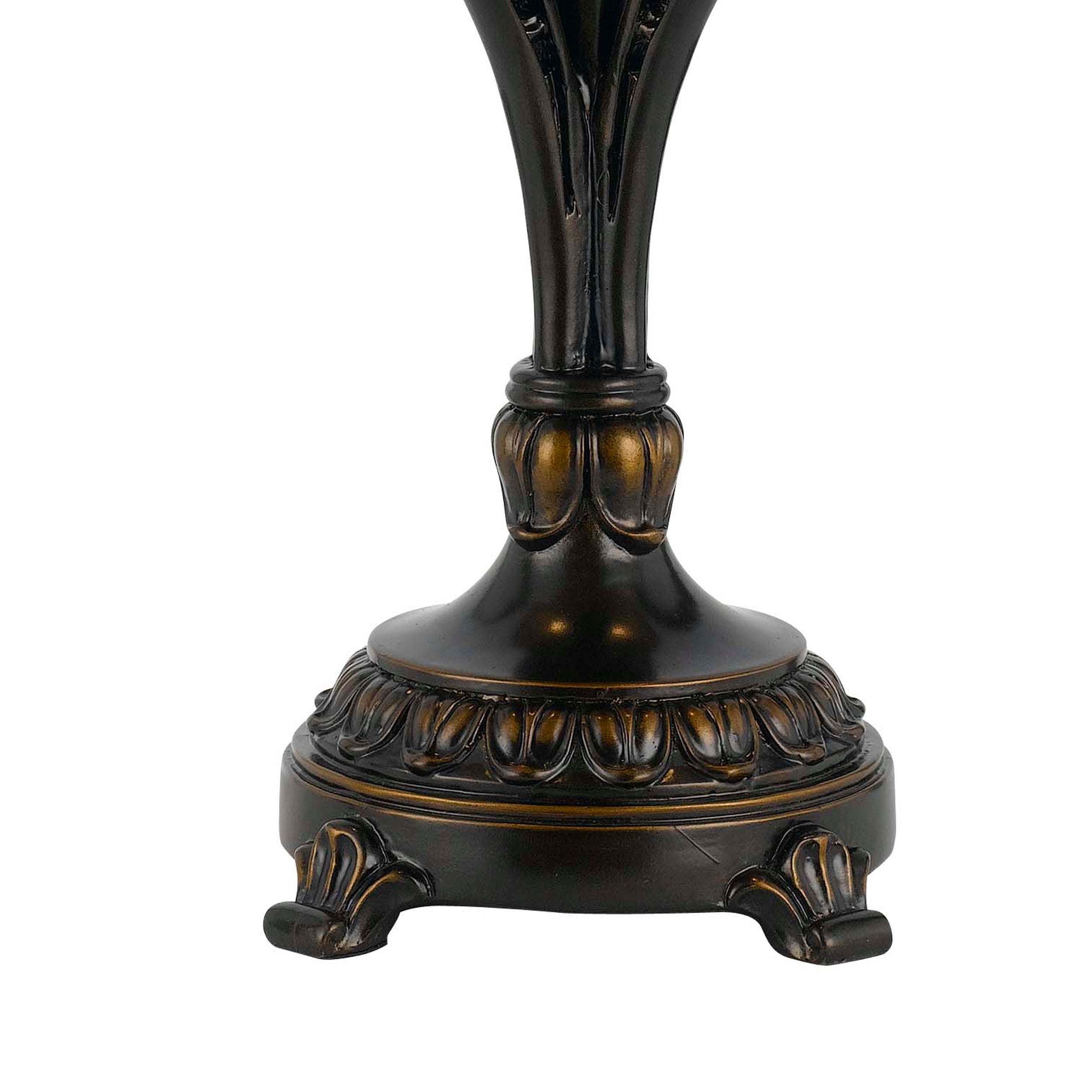 Benjara Tiffany Table Lamp With Metal Body And Dragonfly Design Shade, Multicolor