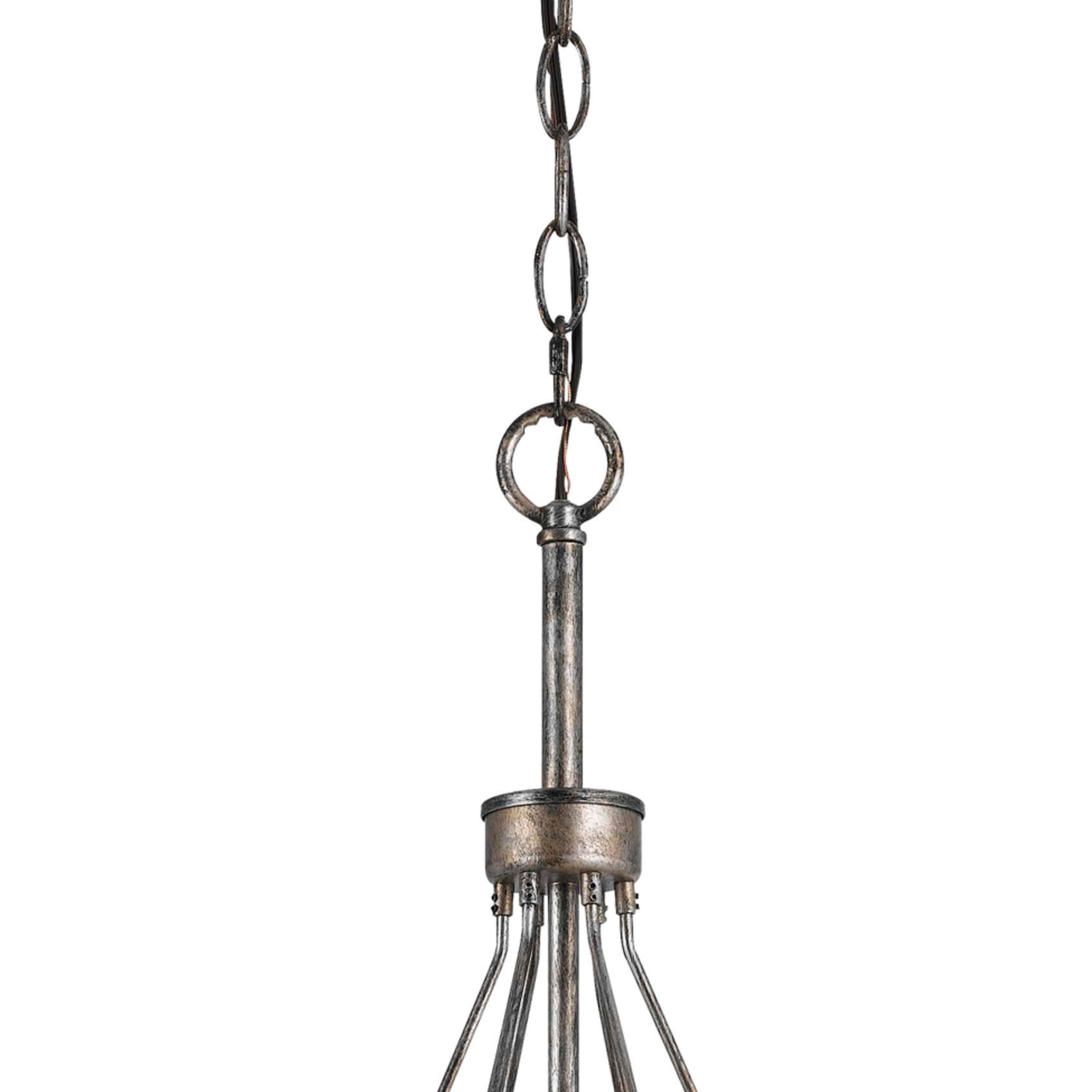 Benjara 3 Bulb Pendent With Round Burlap Shade And Metal Frame, Beige