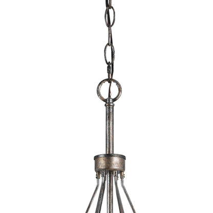 Benjara 3 Bulb Pendent With Round Burlap Shade And Metal Frame, Beige