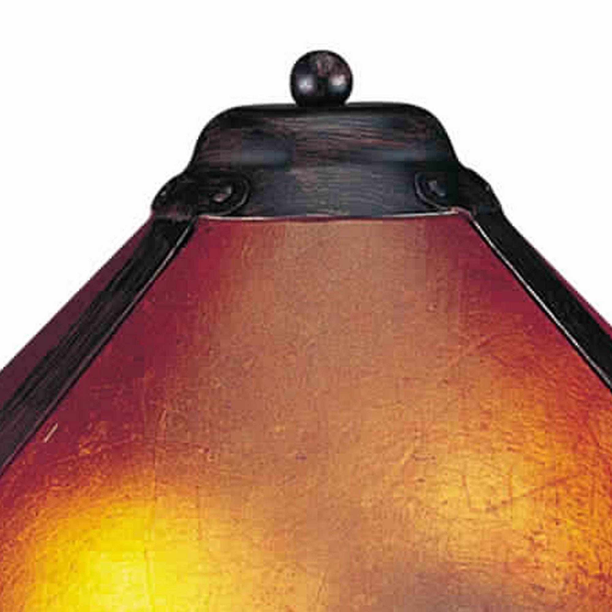 Benjara Pot Bellied Metal Body Table Lamp With Conical Mica Shade, Bronze