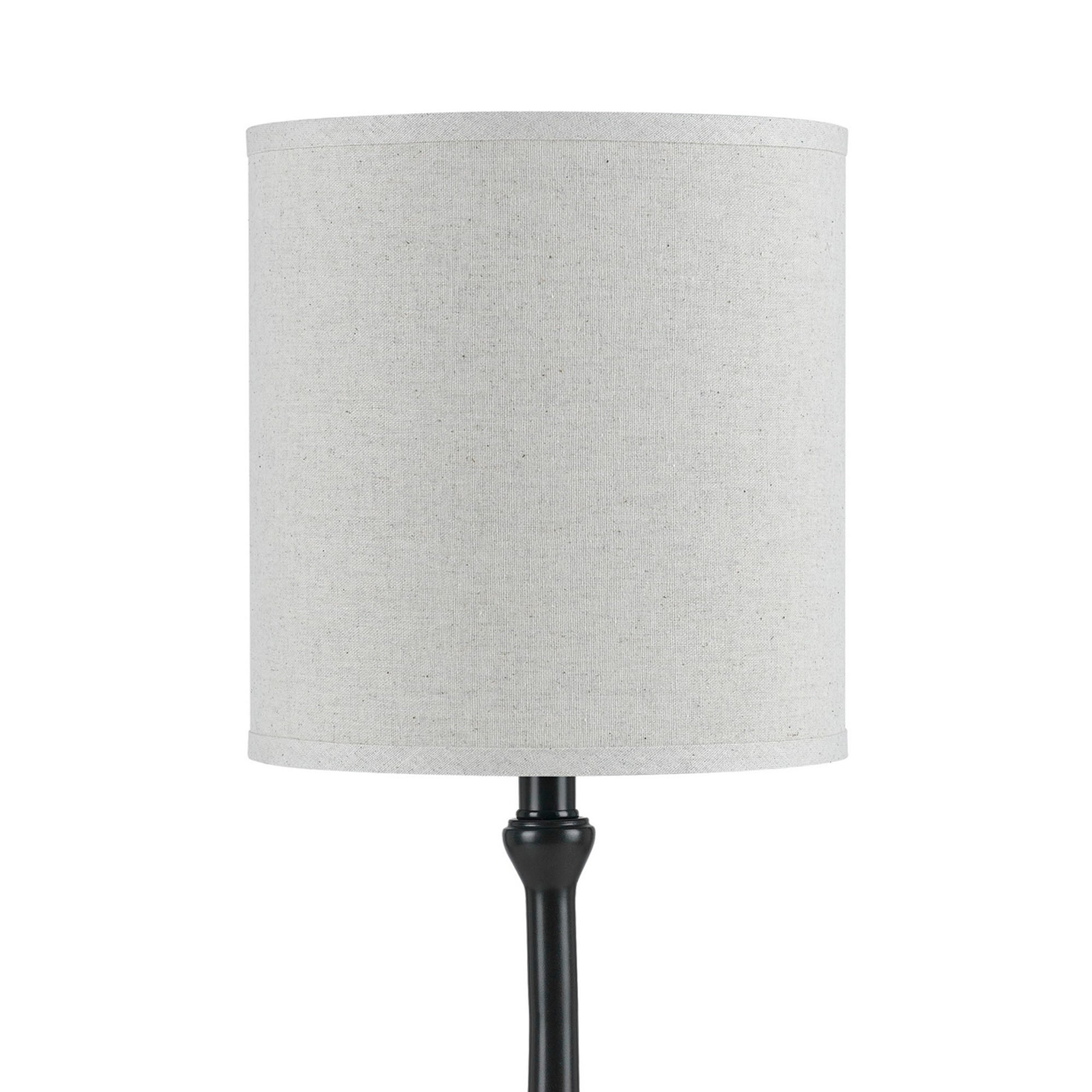 Benjara Elongated Bellied Shape Metal Accent Lamp with Drum Shade, Black