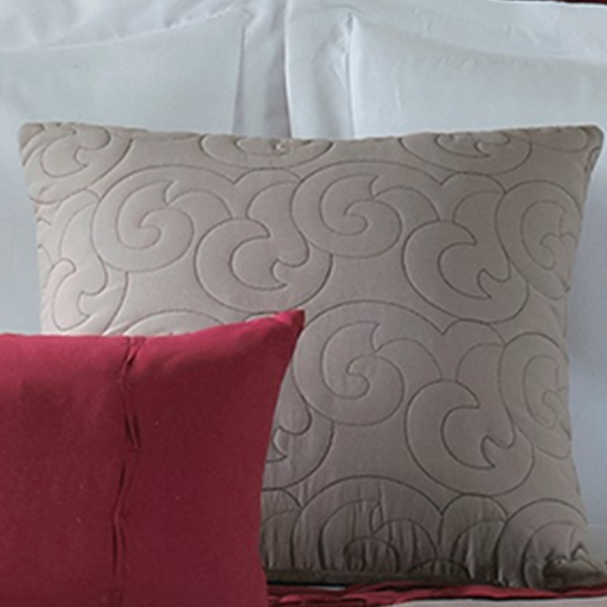 Benjara 8 Piece Queen Polyester Comforter Set with Floral Print, Multicolor