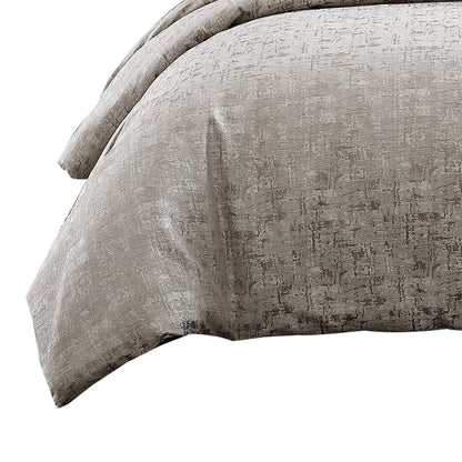 Benjara 10 Piece King Polyester Comforter Set with Jacquard Print, Gray