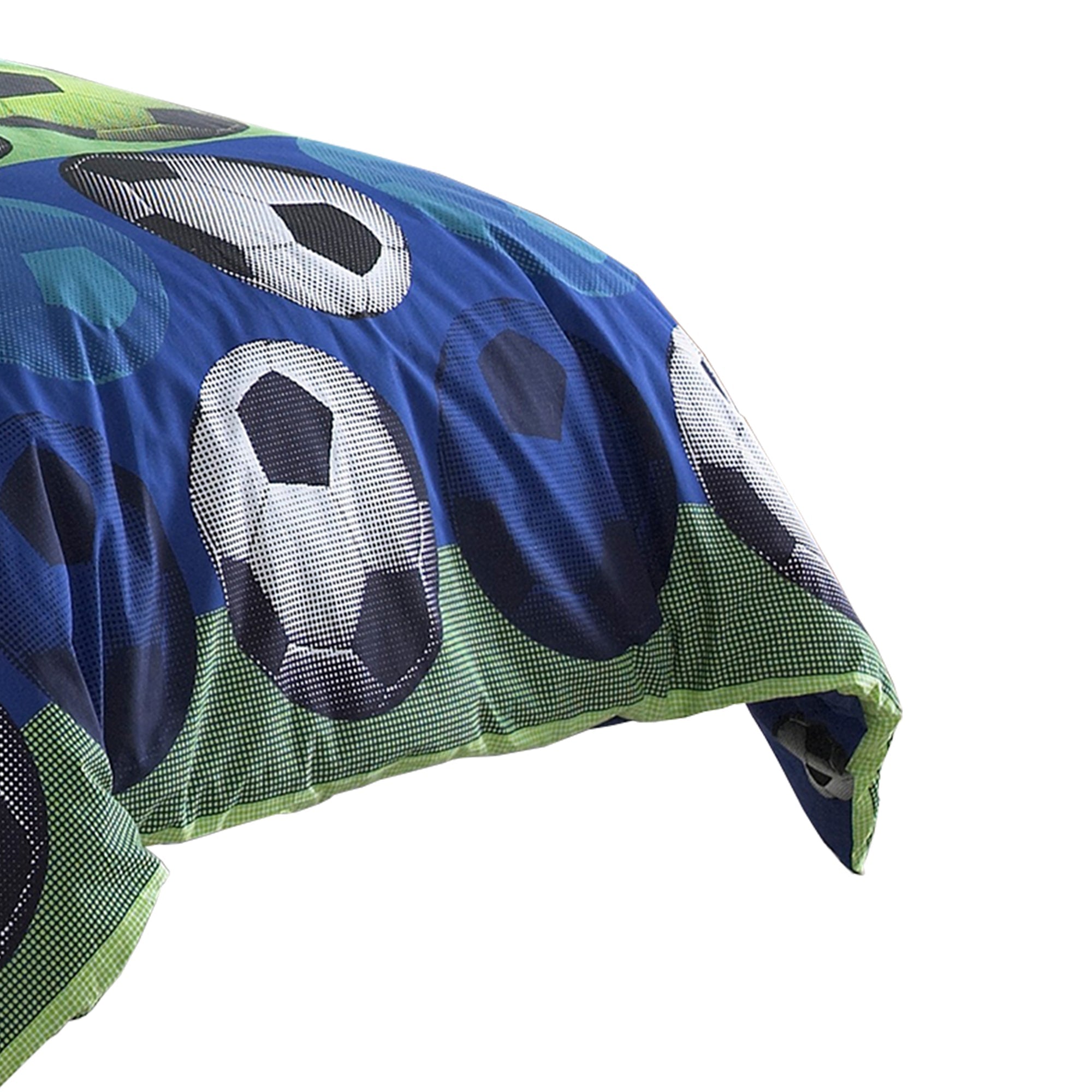 Benjara 4 Piece Full Size Comforter Set with Soccer Theme, Multicolor