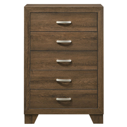 Benjara Transitional Style Wooden Chest with 2 Drawers And Metal Handles, Brown