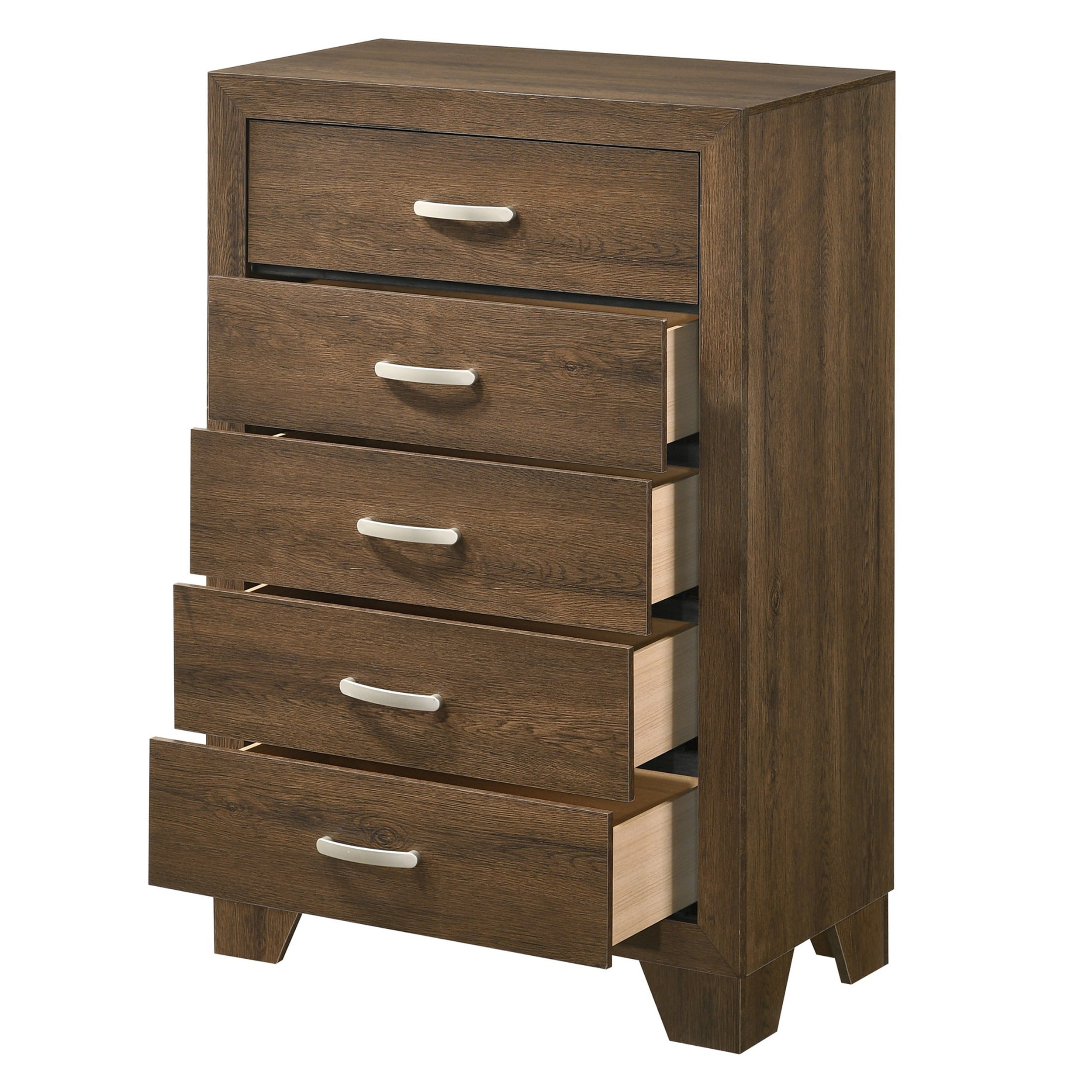 Benjara Transitional Style Wooden Chest with 2 Drawers And Metal Handles, Brown