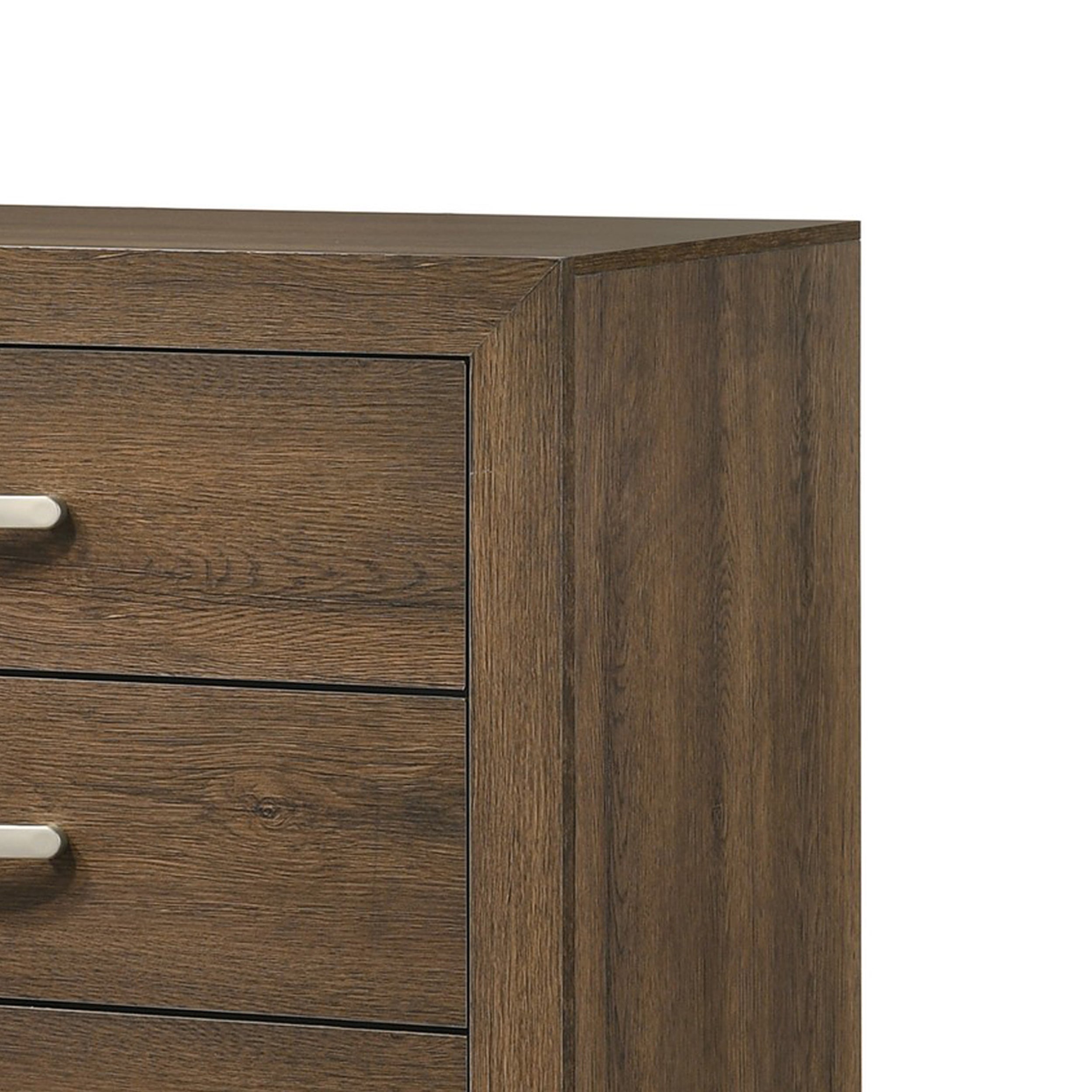 Benjara Transitional Style Wooden Chest with 2 Drawers And Metal Handles, Brown