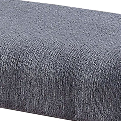 Benjara Rectangular Fabric Counter Height Bench with Padded Seat, Brown And Blue