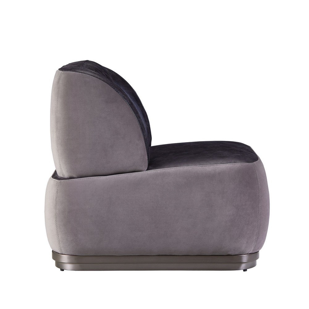 Benjara Leatherette Accent Chair with Wingback Design Backrest, Black And Gray