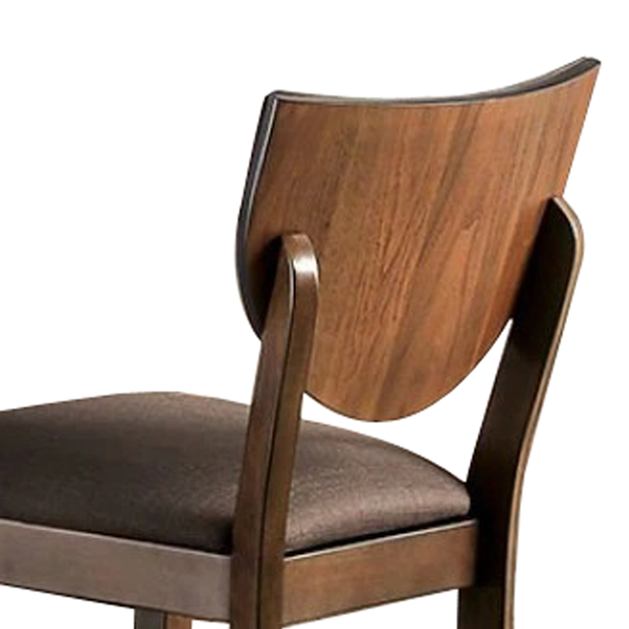Benjara Fabric Counter Height Chair with Sloped Open Back,Set of 2, Walnut Brown