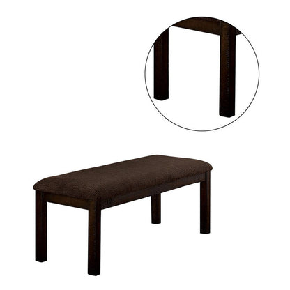 Benjara 18 Inch Padded Bench with Wooden Frame, Brown