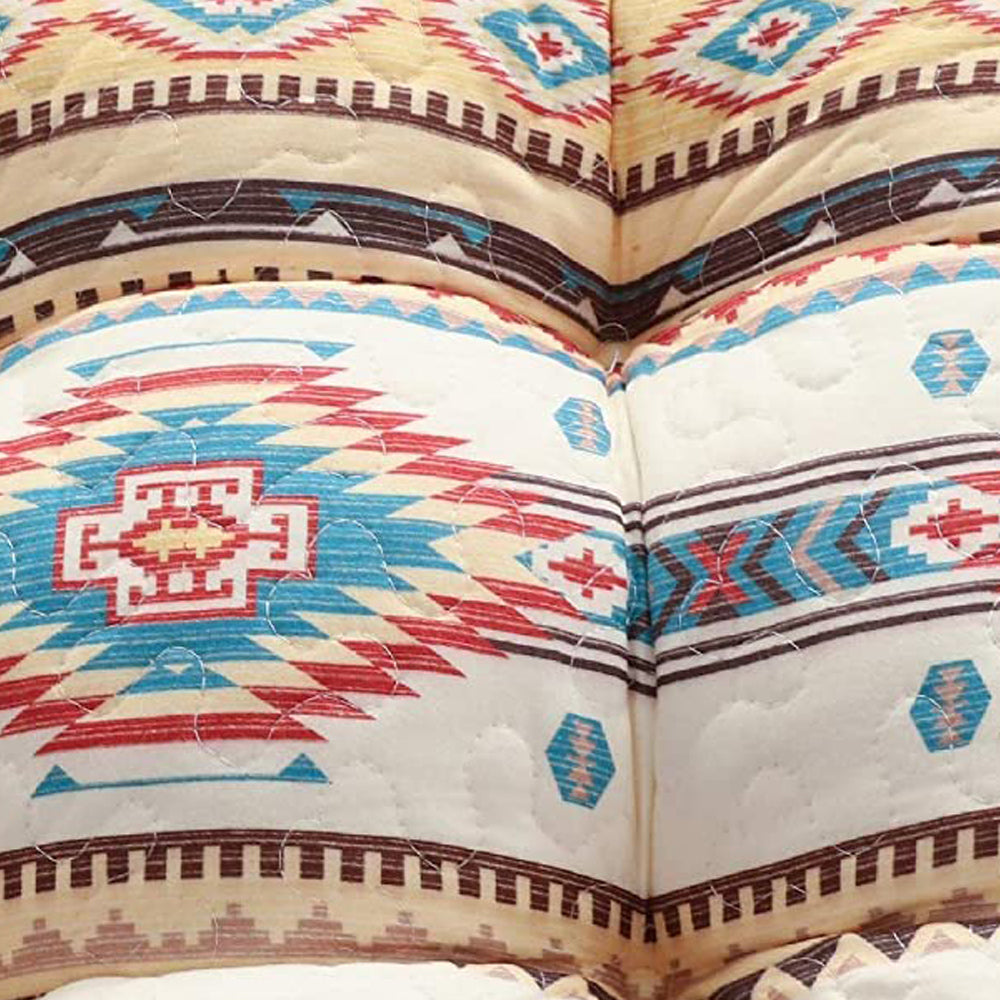 Benjara Tisa Traditional Ikat Pattern Fabric Chair Pad, Multicolor