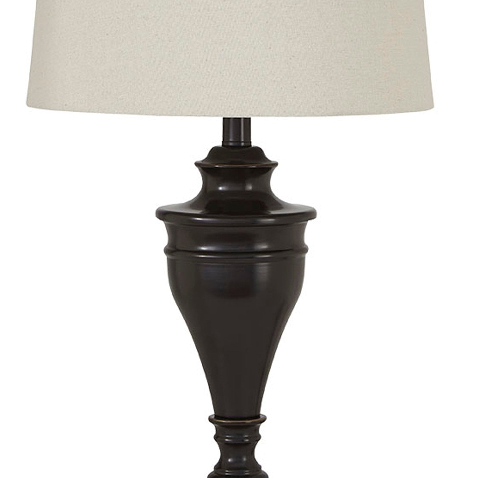 Benjara Metal Table Lamp with Turned Pedestal Base, Set of 2, Bronze
