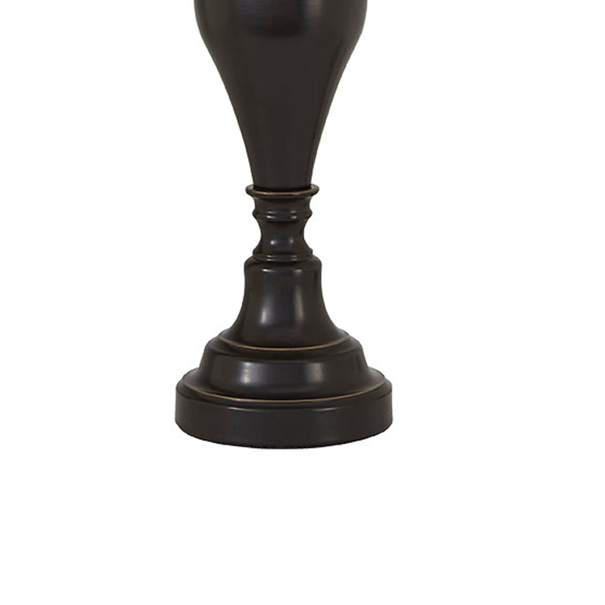 Benjara Metal Table Lamp with Turned Pedestal Base, Set of 2, Bronze