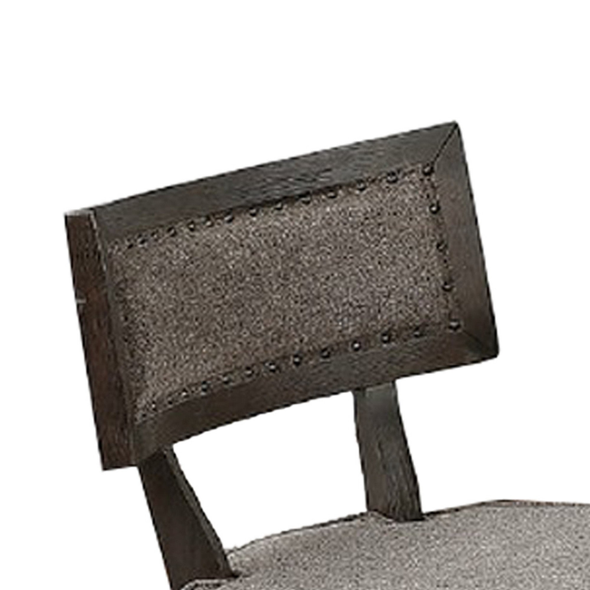 Benjara Curved Top Wooden High Chair with Flared Legs, Set of 2, Gray
