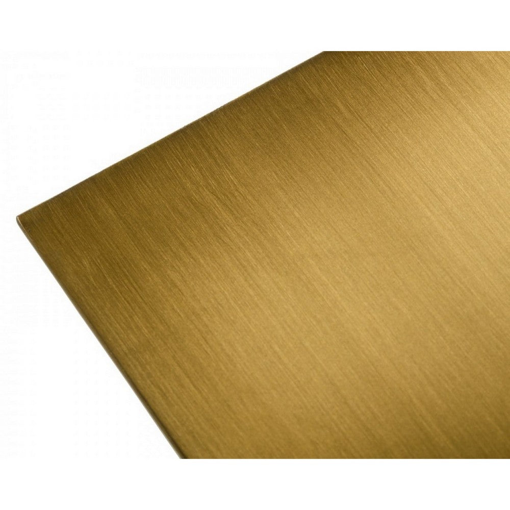 Benjara Metal End Table with Pyramid Shape Base, Antique Gold