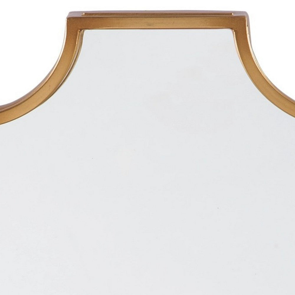 Benjara Metal Frame Wall Sconce With Cut Corner Design, Gold